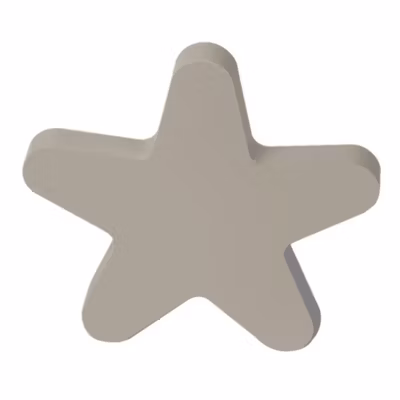 Bouton de meuble bois étoile diamètre 95 mm en bois laqué gris lot de 12 piéces
