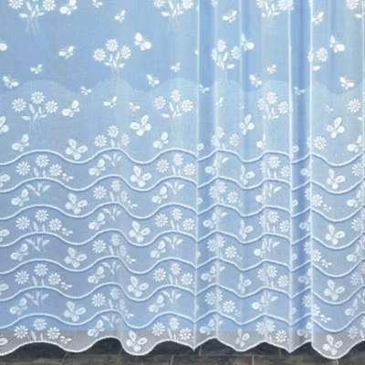 Panneau droit papillon en dentelle modulable avec ruban fronceur (175×180 cm – Blanc)