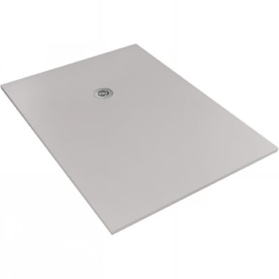 Receveur de douche à poser extra-plat épaisseur 30mm en pierre SANINDUSA STONIT Marina Plus 110×80 antidérapant classé C3 gris