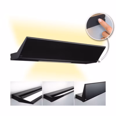 Applique LED 3-Step-Dim Ranva 2700K 800lm / 0lm 230V 13W / 2W gradable Noir mat