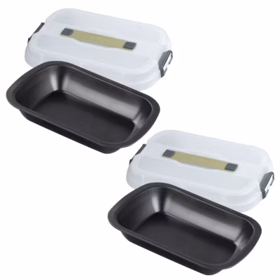 Lot de 2 moules à gâteaux rectangulaires 34/24,5 cm en acier Zenker Bake Click and Go