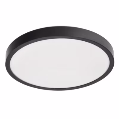 Plafonnier LED intégrée 18W 1800 lm anneau noir 29,5 cm 4000K blanc neutre IP44 PERETI  EDO777609 EDO