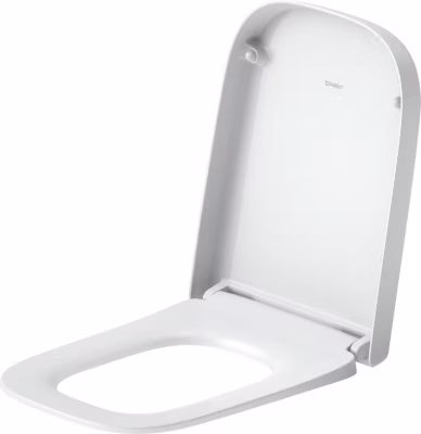 Abattant WC plastique Carré Blanc, Lunette toilettes universel à frein de chute / fermeture amortie – 35,5×43,3×4,9cm – Univavo