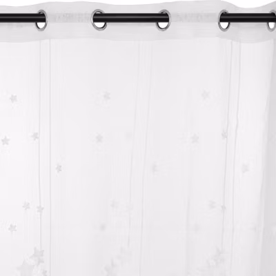 Voilage brodé étoiles – 140 x 240 cm