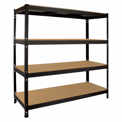 Monster Racking Rayonnage robuste Q-Rax Monster à étagères pour garage, 360 kg/étagère, 160cm x 60cm x 160cm, Noir