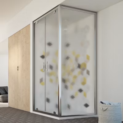 Cabine douche 75×110 Ouv. 110 CM 198 Opaque mod. Cristal Duo 2 Portes
