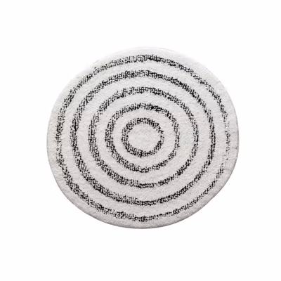 Tapis de bain Coton SATURN 60x60cm Noir  Blanc Spirella