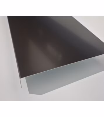 Bande de rive Marron, RAL 1247 Sat, épaisseur 1 mm, 1 pli retour 2,5 cm , Largeur  17 cm , Longueur 140 cm