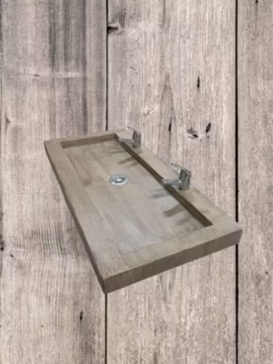 Plan double vasque en béton 120×47 effet bois chene  , Fabriqué artisanalement en France par Gakeal