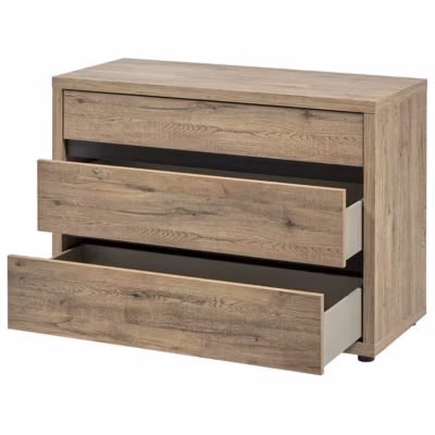 IRISA – Commode 2 Tiroirs Trompe-l&rsquo;Oeil Aspect Bois