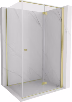 Mexen Mist-F cabine de douche pliable droite 80 x 85 cm, transparent, or brossé – 8A6T-080-085-55-00-P