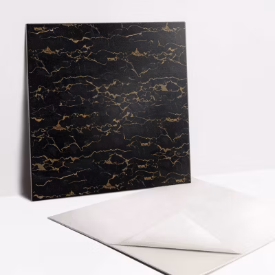 Carreaux vinyle Tulup 30×30 cm Fissures de marbre doré 9 pcs