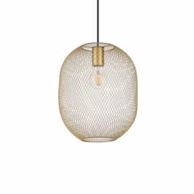 Ideal Lux NET Plafonnier suspendu à structure métallique, 24 cm, doré