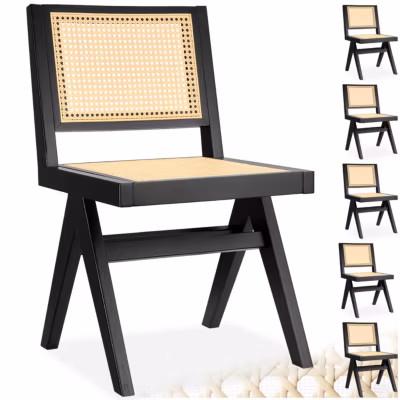 Chaise en bois style bohème noir