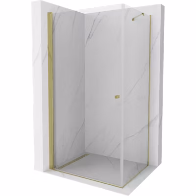 Mexen Pretoria cabine de douche pivotante 80 x 90 cm, transparent, doré – 852-080-090-50-00