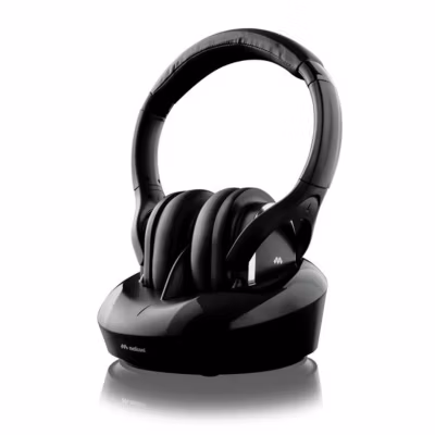 Meliconi – Casque TV analogique et numérique HP DIGITAL PLUS – sans fil avec station d&rsquo;accueil – Noir – Autonomie 8h – Portée 100m