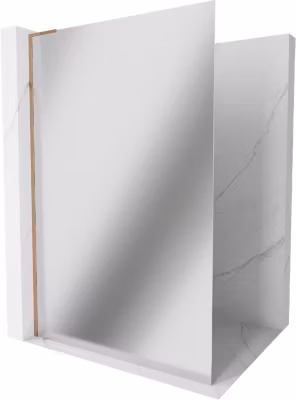 Mexen Kioto L paroi de douche Walk-in 120 x 200 cm, miroir, or rose – 800-120-103-60-50