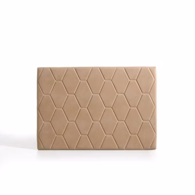 Tête de lit Agata pour lit 120 en tissu camel 154x115x8. ECCOX