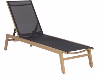 Bain de soleil en aluminium imitation bois  « Elysia »  Noir