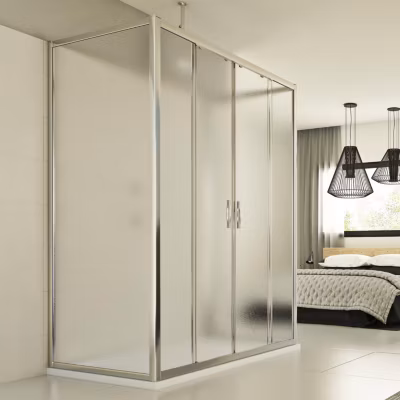 Cabine douche 3 côtés 70x150x70 CM H198 Opaque mod. Young Trio 2 Portes
