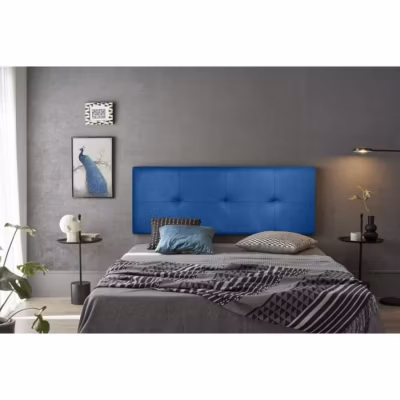 Tête de lit – ECCOX – Cala – Similicuir bleu – 145 cm – Rembourrage en mousse HR
