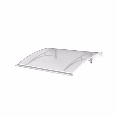 ARCTOM Auvent LARA 150×83,5, couleur blanc RAL9016, plaque incolore