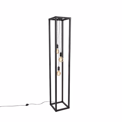 Lampadaire industriel noir 3 lumières – Big Cage