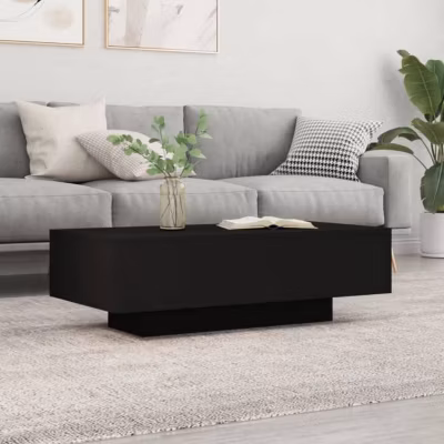 vidaXL Table basse noir 100×49,5×31 cm bois d&rsquo;ingénierie 833890