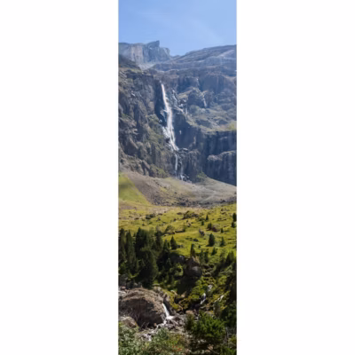 Tableau sur toile vue sur la cascade gavarnie 30×97 cm Fabriqué en France