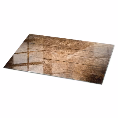 Dessus de table en verre trempé Wallfluent 120×60 cm Structure de planches en bois