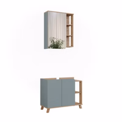 Vicco Meubles bain Sonoma/Bleu 2 pièces