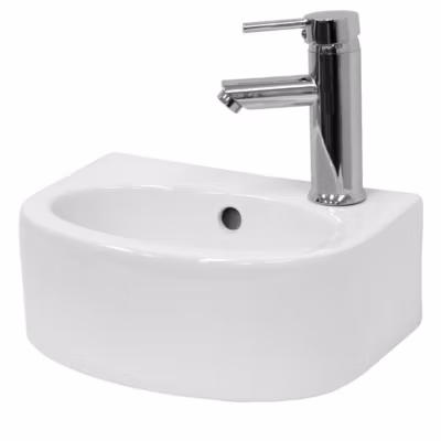 Lavabo en Céramique Blanc 335x255x130 mm, Garniture de Vidage Universelle