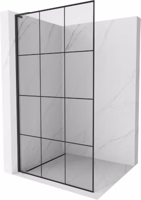 Mexen Kioto L paroi de douche Walk-in 120 x 200 cm, grille noire, noir – 800-120-103-70-77