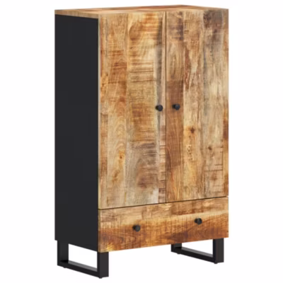 Buffet haut avec tiroir 60x33x100cm bois massif manguier et fer vidaXL