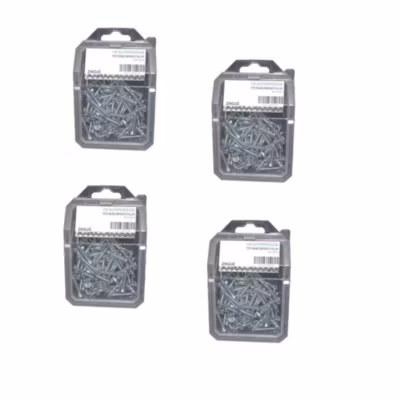 4 Coques de 100 Vis Autoperceuses Tête Fraisée 4.2 x 31.7 mm – DIN 7504 O – Zingué blanc – D-Work