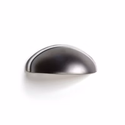 Coquille en zamak finition nickel-biscuit, dimensions: 79x30x25mm et inserts: 64mm-