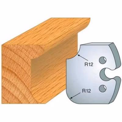 Jeu de 2 Fers Profilés Acier HT 50 x 5,5 mm – N 206 Congé 1/4 de rond 12 mm – Outil de menuiserie – Diamwood
