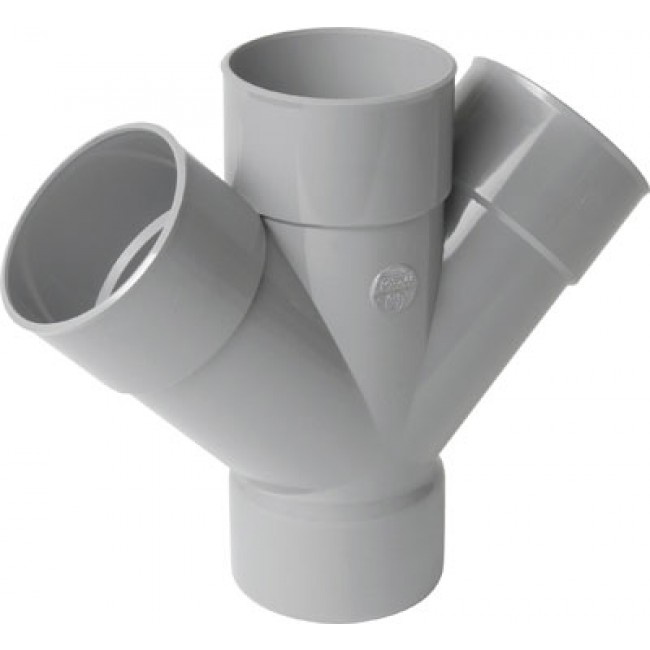 Culotte pvc 45° double parallèle femelle-femelle-femelle NICOLL