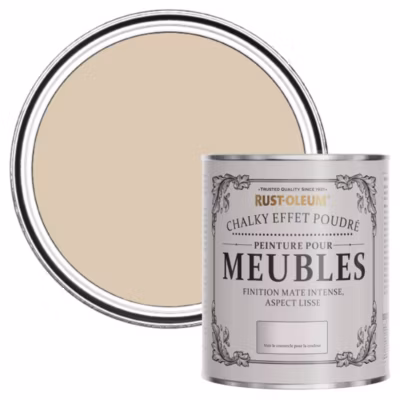 Peinture Beige pour Meubles mate effet poudré Chalky – RUST-OLEUM – Argile Chaude 750ml