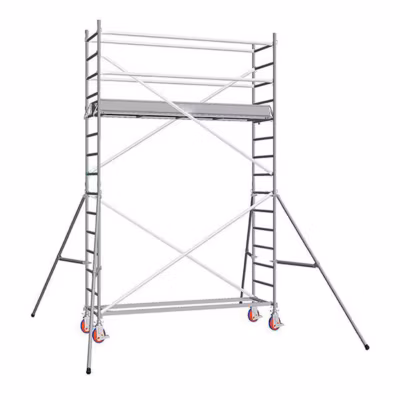 Echafaudage roulant alu – embase simple – hauteur de travail max 3.90m – 7130020