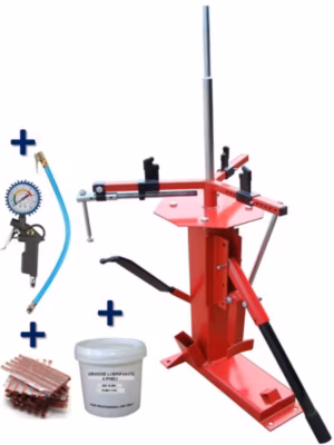 Démonte Pneu manuel Auto Moto jusqu&rsquo;à 21&Prime; + 60 Mèches + 1 Gonfleur + Graisse pneu 1kg