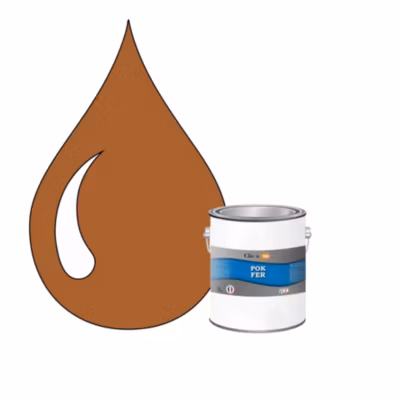 Peinture fer antirouille – Laque extérieure Semi-Brillante POK FER – 1L – RAL 8023 – Brun Orangé