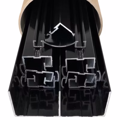 Kit de quincaillerie Styldoor en alu pour placard coulissant avec freins et balais H2.5m x L3m, 3 vantaux, finition Laqué Noir