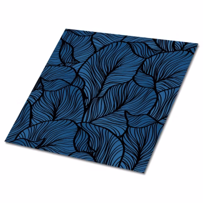 Carreaux vinyle Tulup 30×30 cm Feuilles rétro 9 pcs