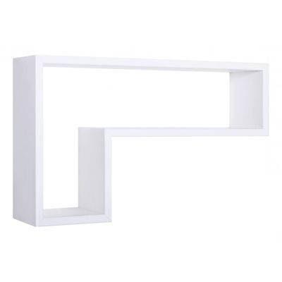 Étagère murale, meuble de salle de bain, étagère murale, étagère fixée au mur, blanc, 61x37x15,5 cm – Lettre