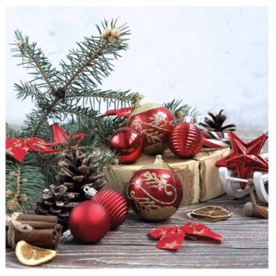 20 serviettes en papier 33 x 33 cm Christmas holiday