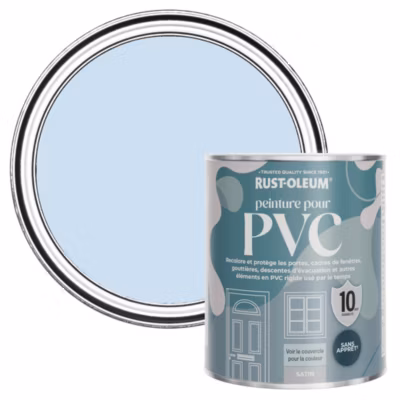 Peinture Bleue pour Portes et Fenêtres en PVC, Finition Satinée – RUST-OLEUM – Bleu Poudré 750ml