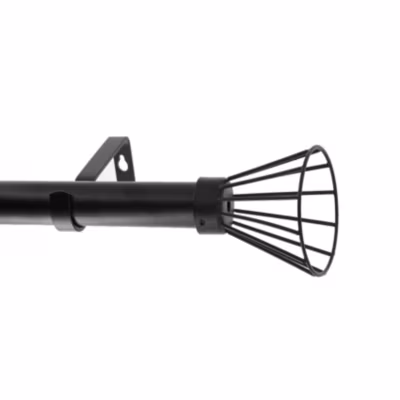 Kit tringle à rideaux extensible cône (120-210 cm – Noir)