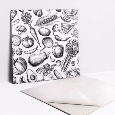 Carreaux vinyle Tulup 30×30 cm Légumes de dessin animé 9 pcs