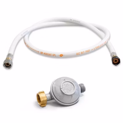 Kit détendeur 28 mbar vissable gaz Butane + Tuyau gaz flexible 1.50 m à embouts vissables